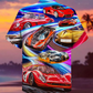 Classic Car Hawaiian Shirt With Detailed Graphic For Island Vacation Beach Days And Thoughtful Gifting