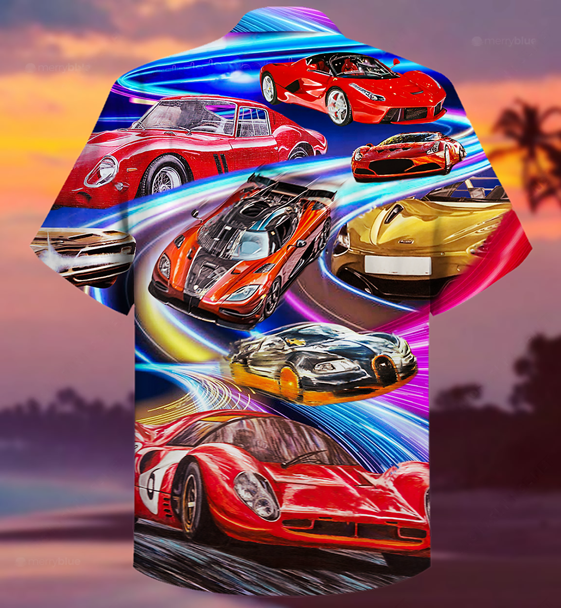 Classic Car Hawaiian Shirt With Detailed Graphic For Island Vacation Beach Days And Thoughtful Gifting