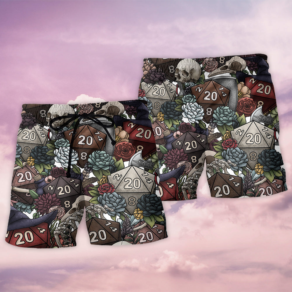 Dark Vibe D20 Dice Fantasy Beach Shorts For Tropical Getaways And Weekend Adventures