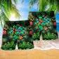 Twenty Sided Dice Glowing Kaleidoscope Dice Beach Shorts For Vacation Travel And Relaxed Outdoor Comfort