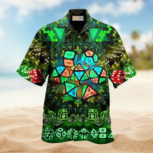 D2 Glowing Kaleidoscope Dice Hawaiian Shirt For Summer Vacation Beach Travel And Relaxed Casual Wear