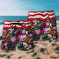 D20 Independence Day Dice Beach Shorts Artwork Detail For Casual Warm Weather Outfits
