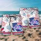 Independence Day Fantasy Dice Beach Shorts Pattern Detail For Poolside Fun And Bright Seasonal Outfits