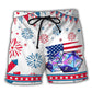 D20 Independence Day Beach Shorts Pattern View For Relaxed Vacation Styling