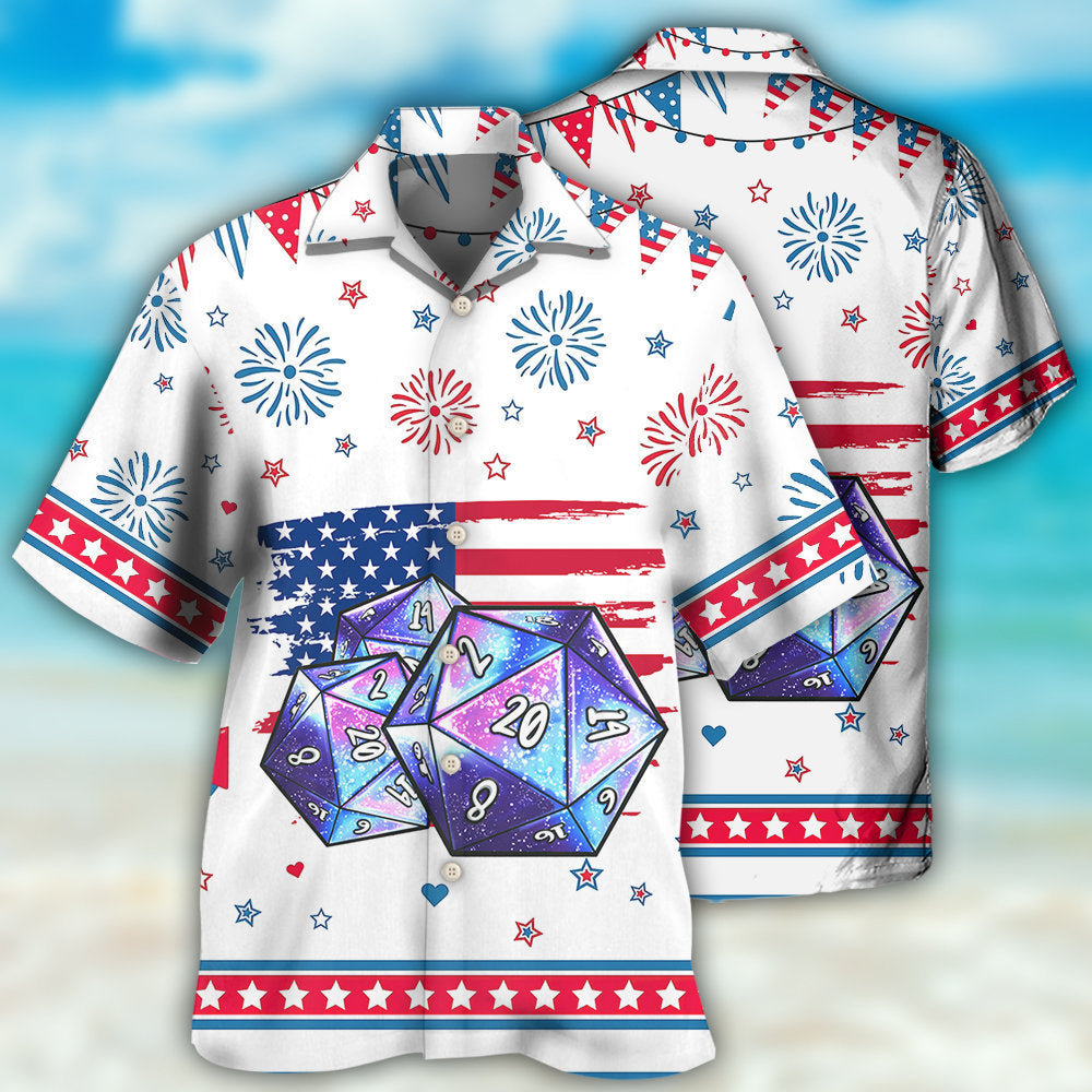Tabletop Dice Independence Day Hawaiian Shirt For Coastal Adventures And Warm Weather Wear