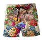 D20 Adventure Christmas Beach Shorts Pattern View For Relaxed Vacation Styling