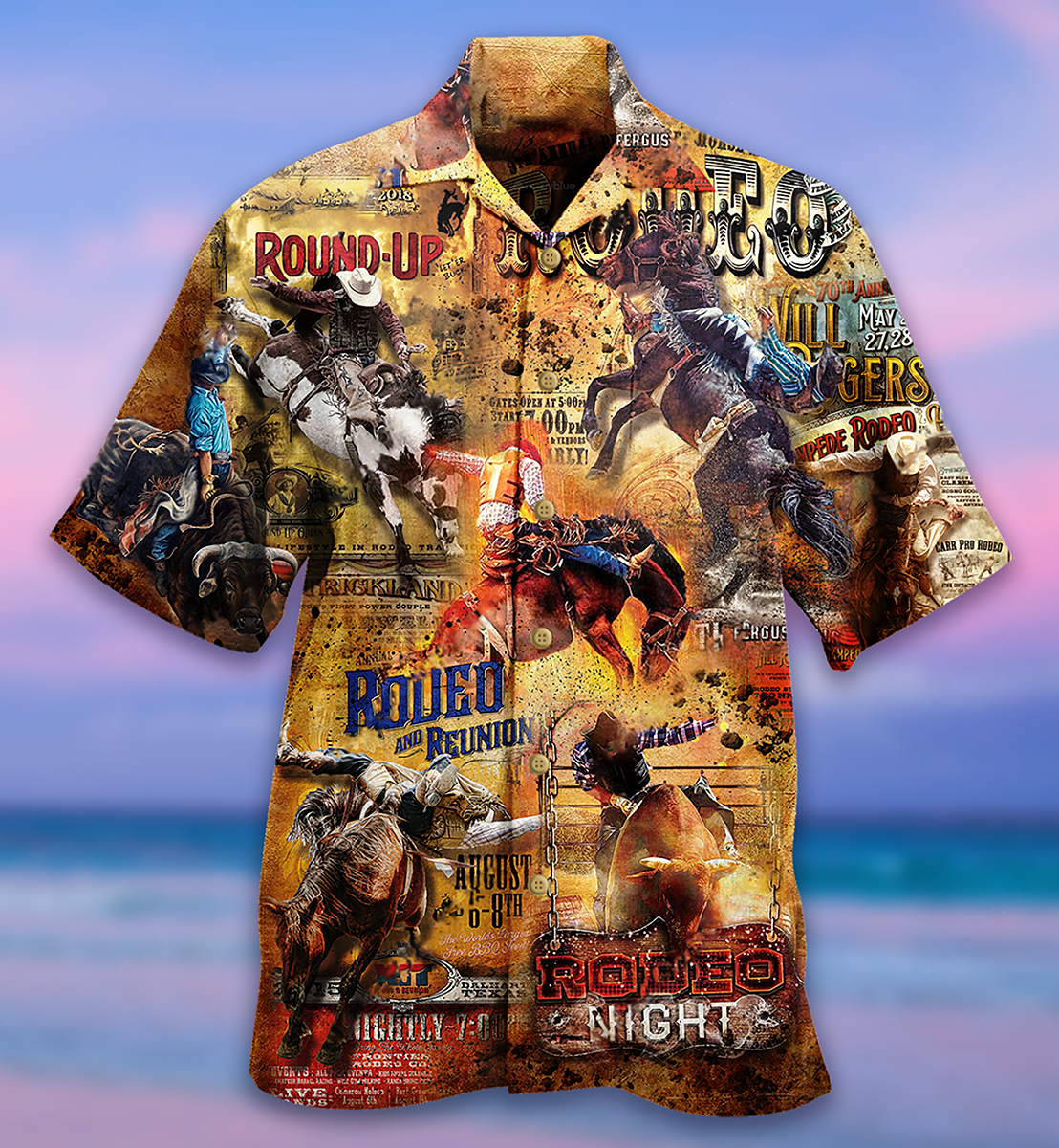 Cowboy Rodeo Sport Hawaiian Shirt For Beach Parties And Weekend Getaways