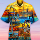 Oil Sunset Field Hawaiian Shirt Artwork View For Weekend Travel And Beach Style
