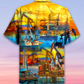 Oil Sunset Field Hawaiian Shirt Design Detail For Sunny Adventures And Casual Wear