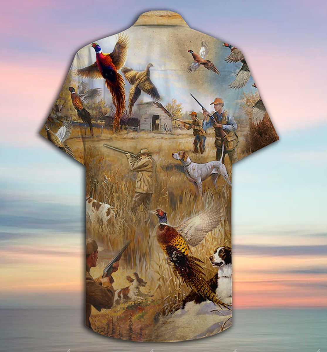 Hunting Pheasant Excited Hawaiian Shirt Artwork View For Coastal Escapes And Resort Style