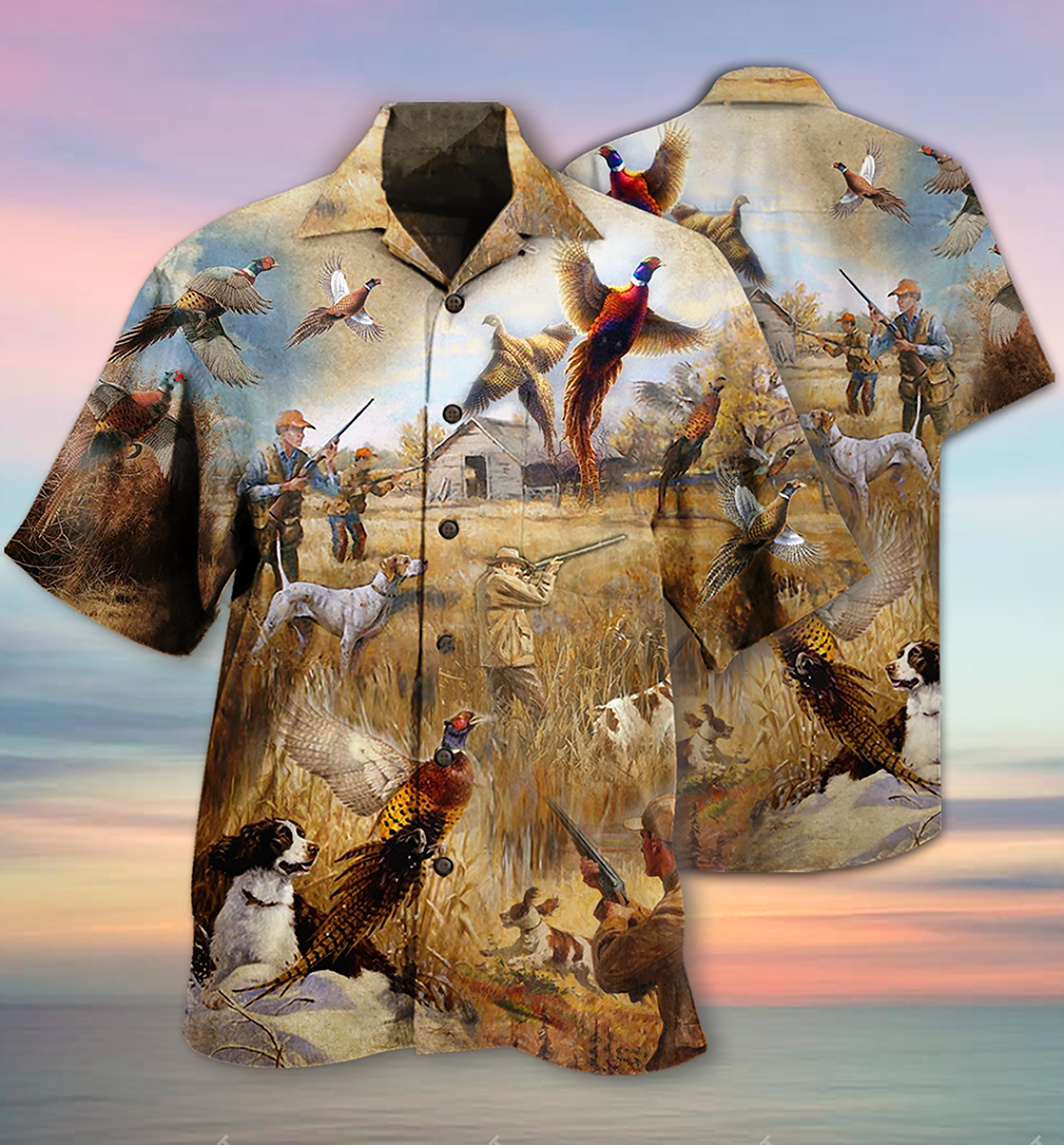 Hunting Pheasant Excited Hawaiian Shirt For Summer Events And Casual Outdoor Wear