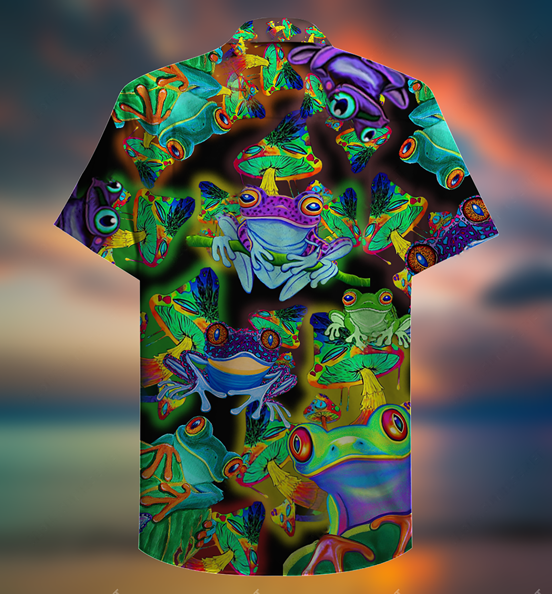 Funny Frog Mushrooms Hawaiian Shirt For Resort Getaways And Comfortable Summer Activities