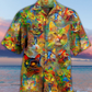 Colorful Watercolor Cat Beautiful Hawaiian Shirt Pattern View For Lightweight Everyday Style