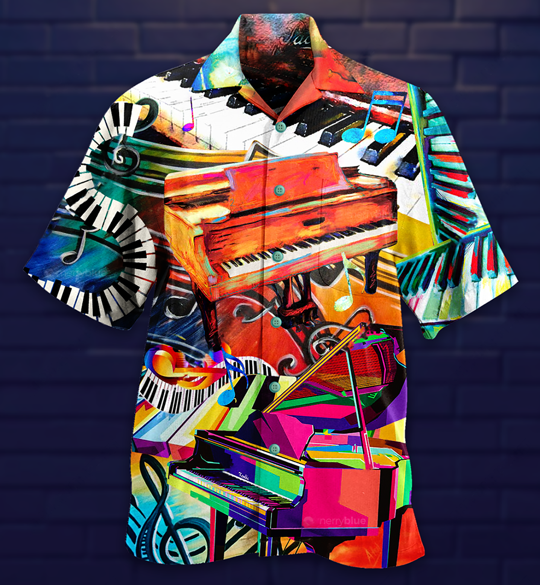 Piano Music Fail Hawaiian Shirt Design Detail For Sunny Adventures And Casual Wear