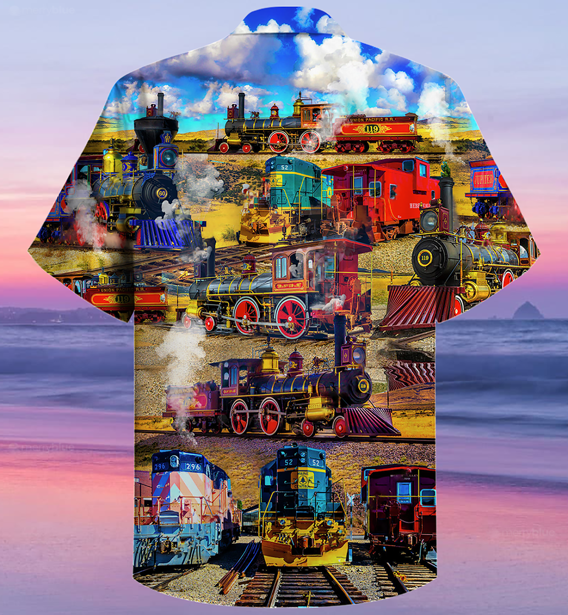 Train Travel Well Arrive Hawaiian Shirt Artwork View For Coastal Escapes And Resort Style