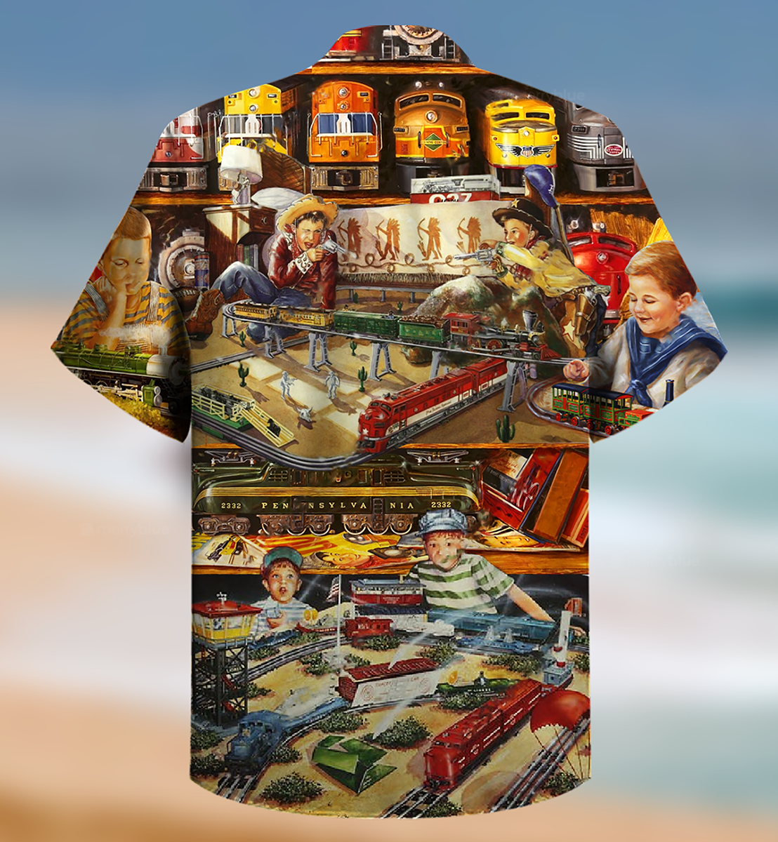 Vintage Train Toys Amazing Hawaiian Shirt For Resort Getaways And Comfortable Summer Activities