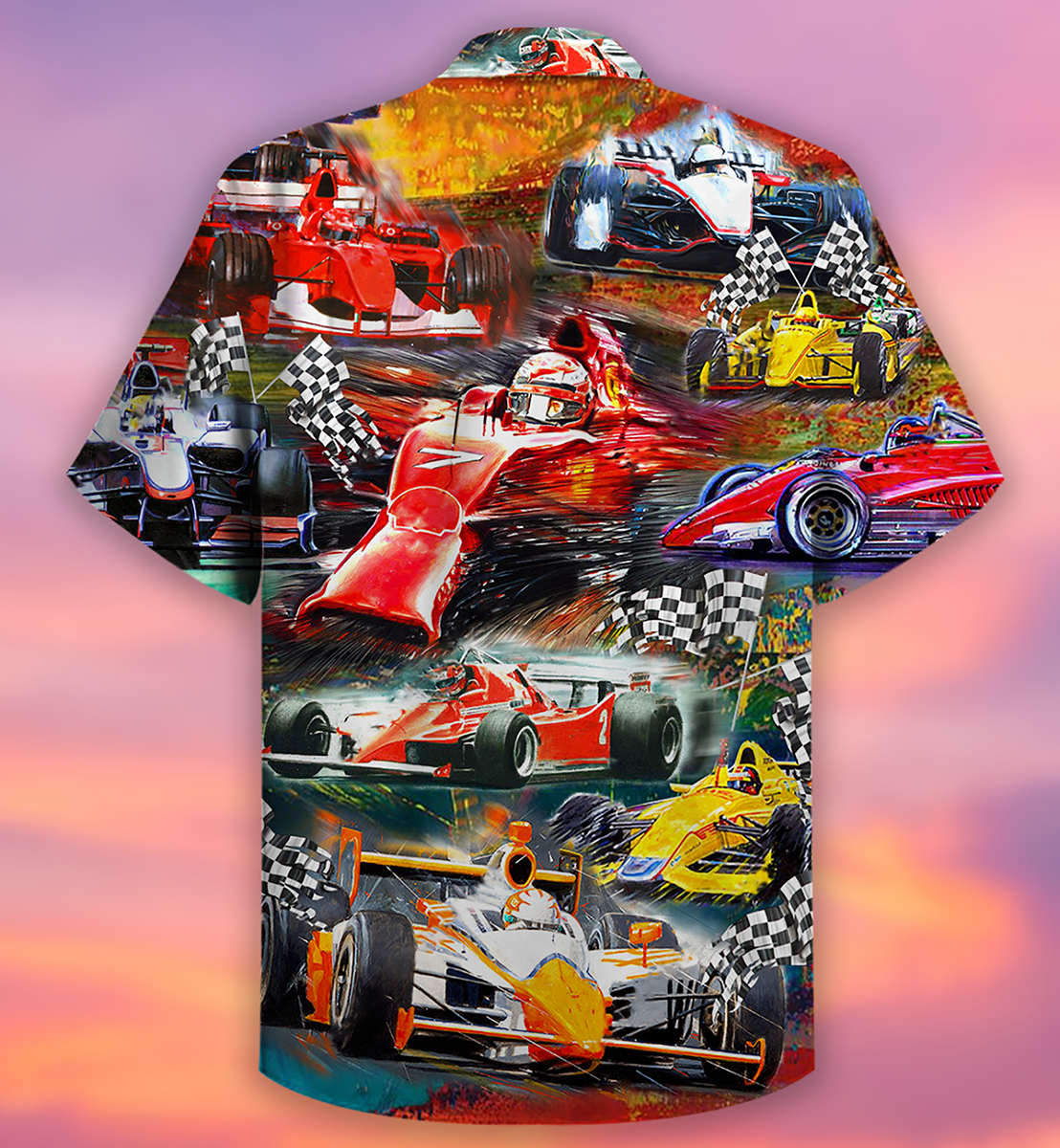 Car Racing Race Hawaiian Shirt Design View For Resort Travel And Thoughtful Gifting