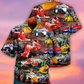 Car Racing Race Hawaiian Shirt Pattern Detail For Summer Holidays And Outdoor Fun