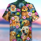 Dog Golden Retriever Hug Hawaiian Shirt Artwork Detail For Tropical Trips And Casual Outings