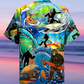 Forest Creature Surfing Hawaiian Shirt Pattern Detail For Vacation Travel And Daily Wear