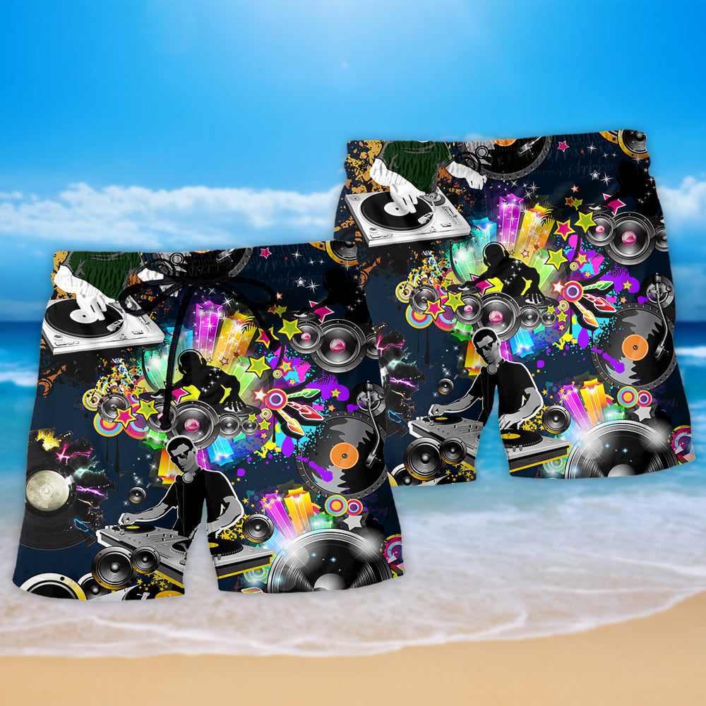DJ Music Colorful Party Lover Beach Shorts Print View For Coastal Escapes And Casual Outings