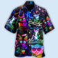 Cat DJ Music Hawaiian Shirt Pattern Detail For Vacation Travel And Daily Wear