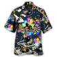 Colorful DJ Music Party Hawaiian Shirt For Resort Trips, Coastal Parties, And Warm Weather Style