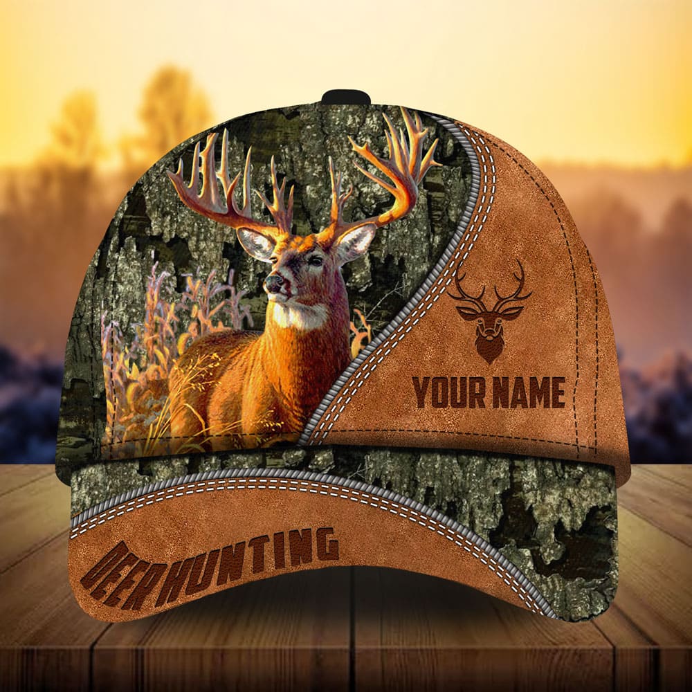 Leather Deer Hunting Personalized Classic Cap For Festivals Vacations Outdoor Fun And Daily Comfort