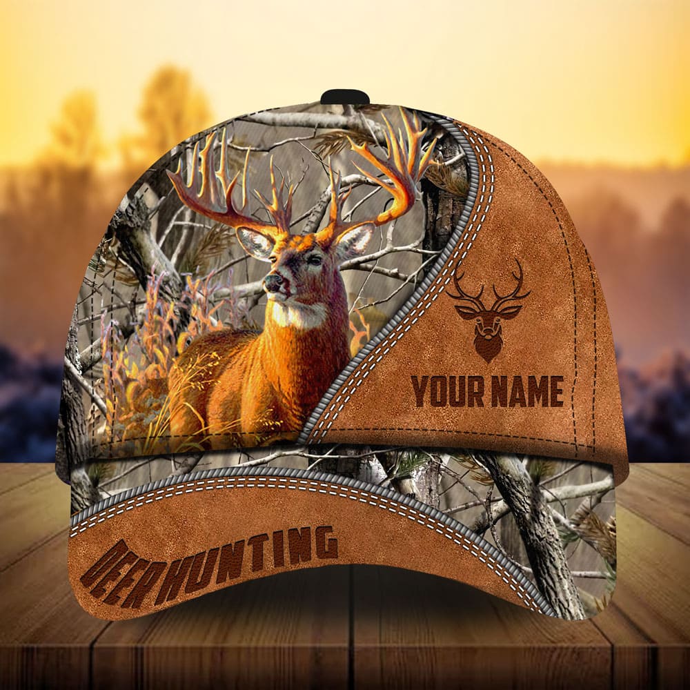 Leather Deer Hunting Personalized Classic Cap For Festivals Vacations Outdoor Fun And Daily Comfort