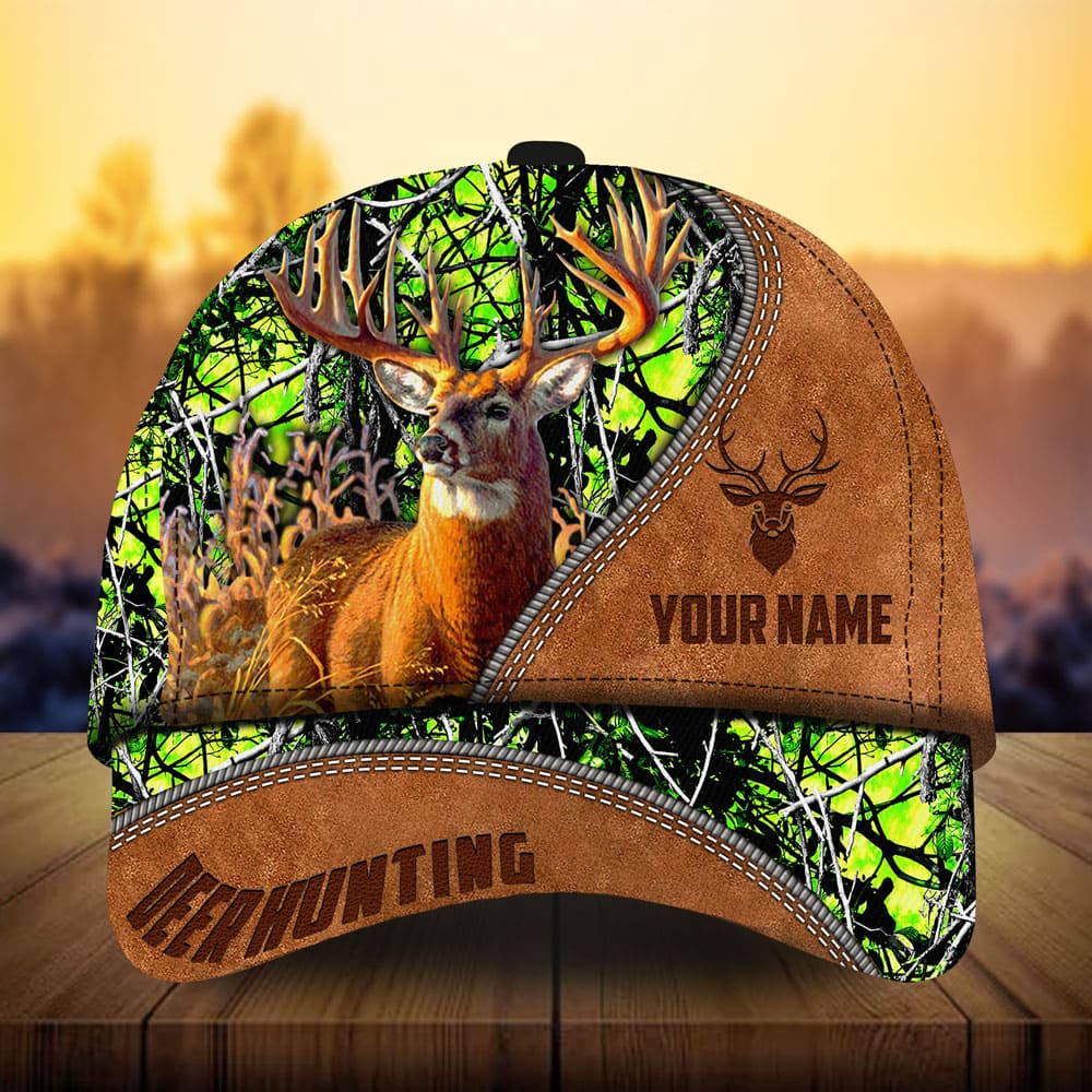 Leather Deer Hunting Personalized Classic Cap For Festivals Vacations Outdoor Fun And Daily Comfort