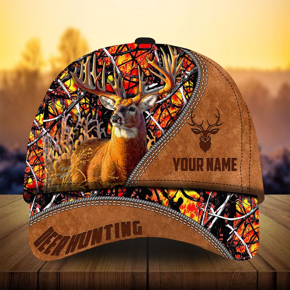 Leather Deer Hunting Personalized Classic Cap For Festivals Vacations Outdoor Fun And Daily Comfort