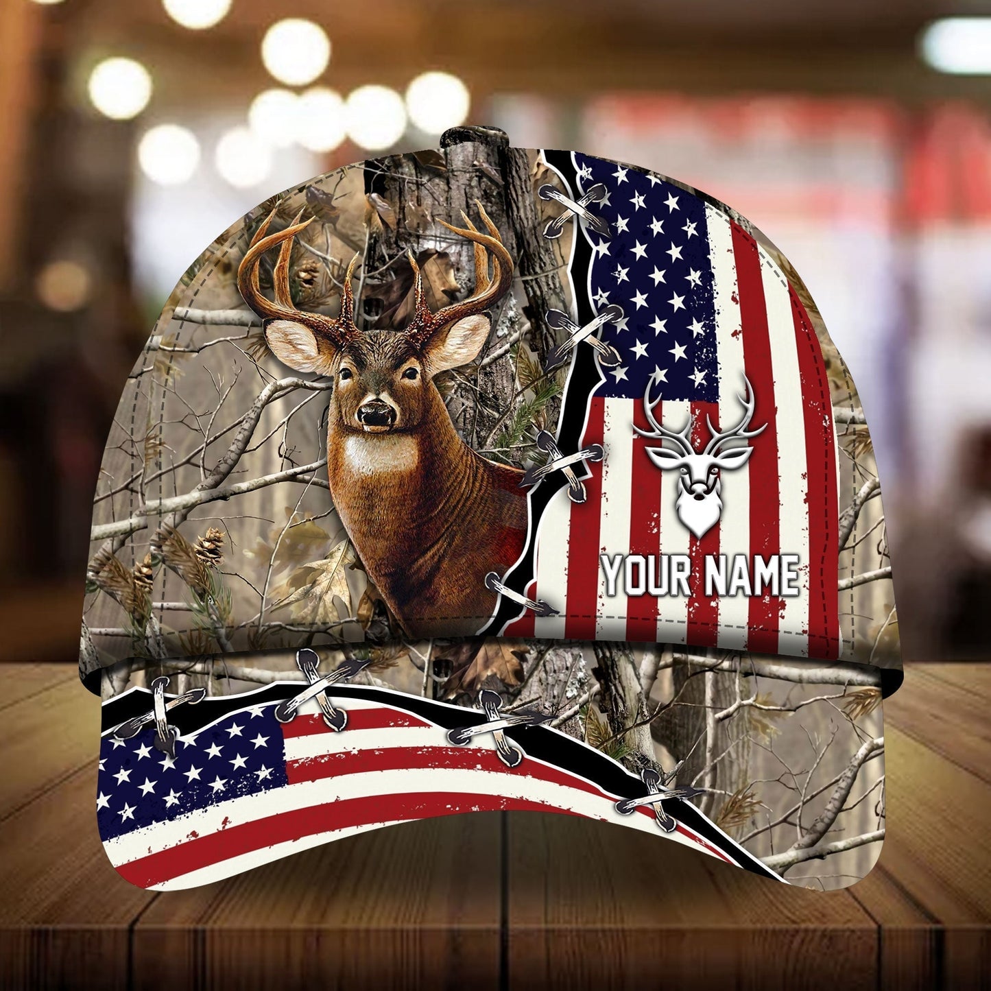 US Flag Deer Hunting Personalized Classic Cap For Everyday Outfits Coastal Travel And Gift Giving