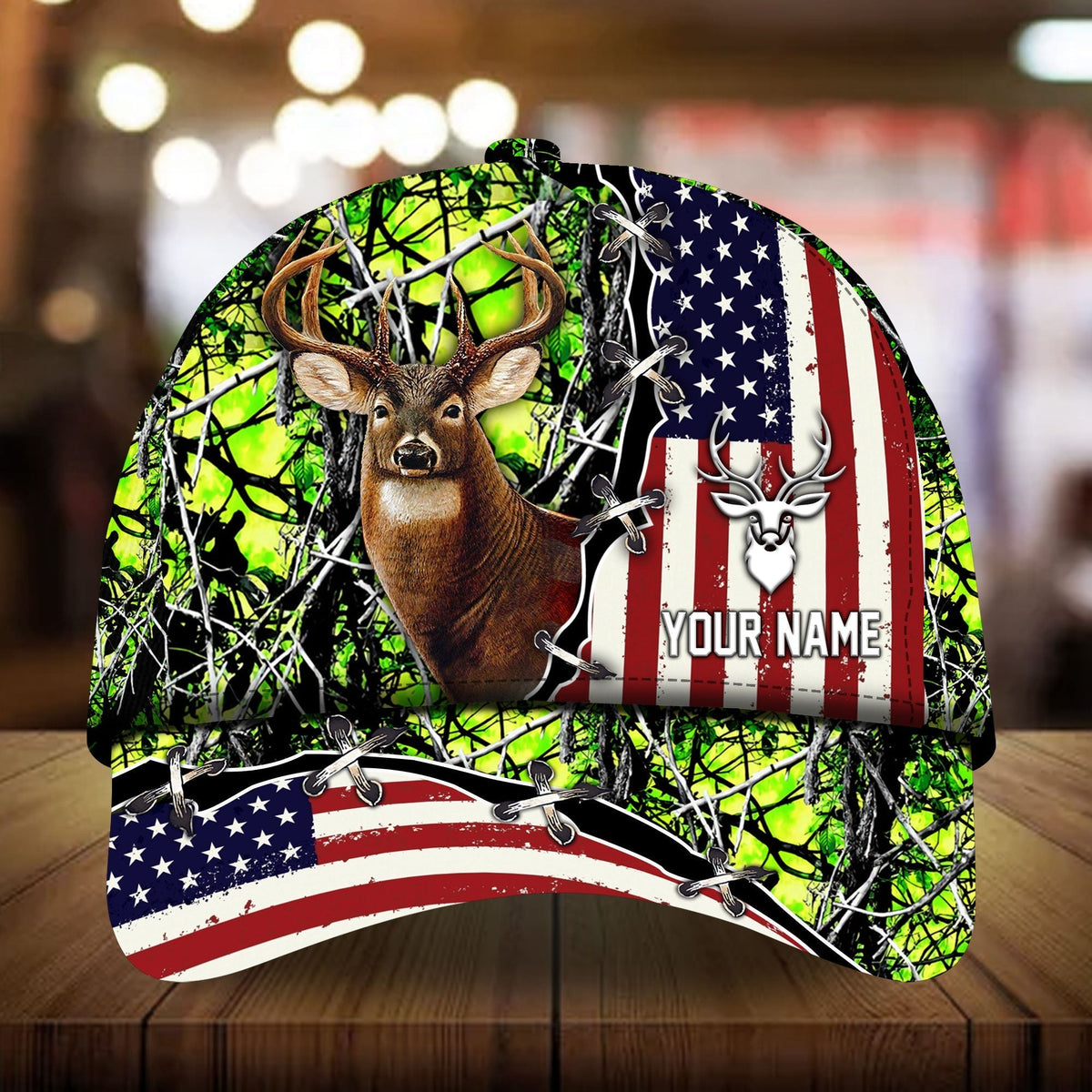US Flag Deer Hunting Personalized Classic Cap For Everyday Outfits Coastal Travel And Gift Giving