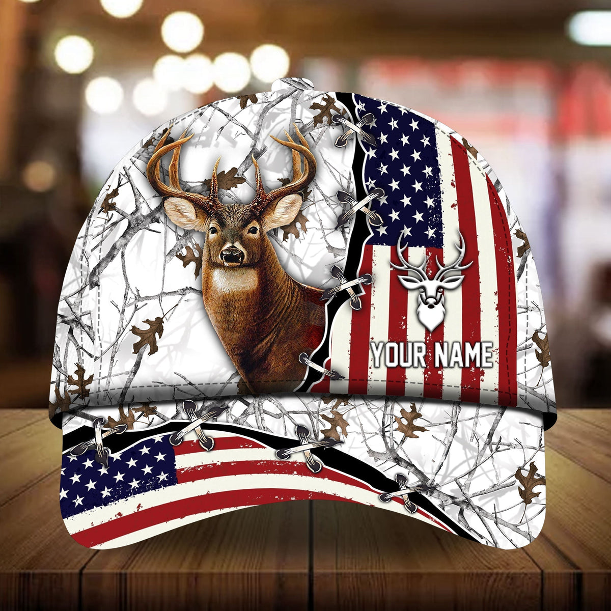 US Flag Deer Hunting Personalized Classic Cap For Everyday Outfits Coastal Travel And Gift Giving