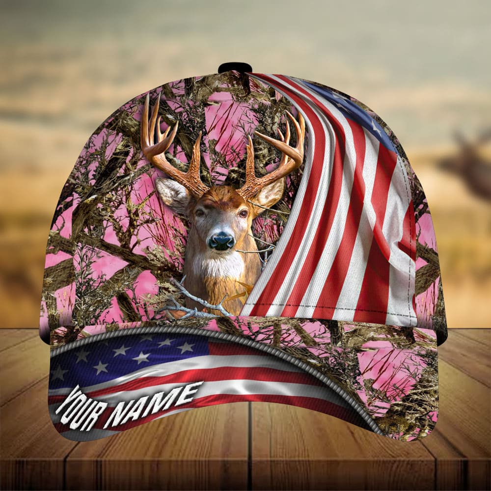 American Flag Deer Hunting Personalized Gift Classic Cap For Outdoor Events Beach Travel And Relaxed Daily Style