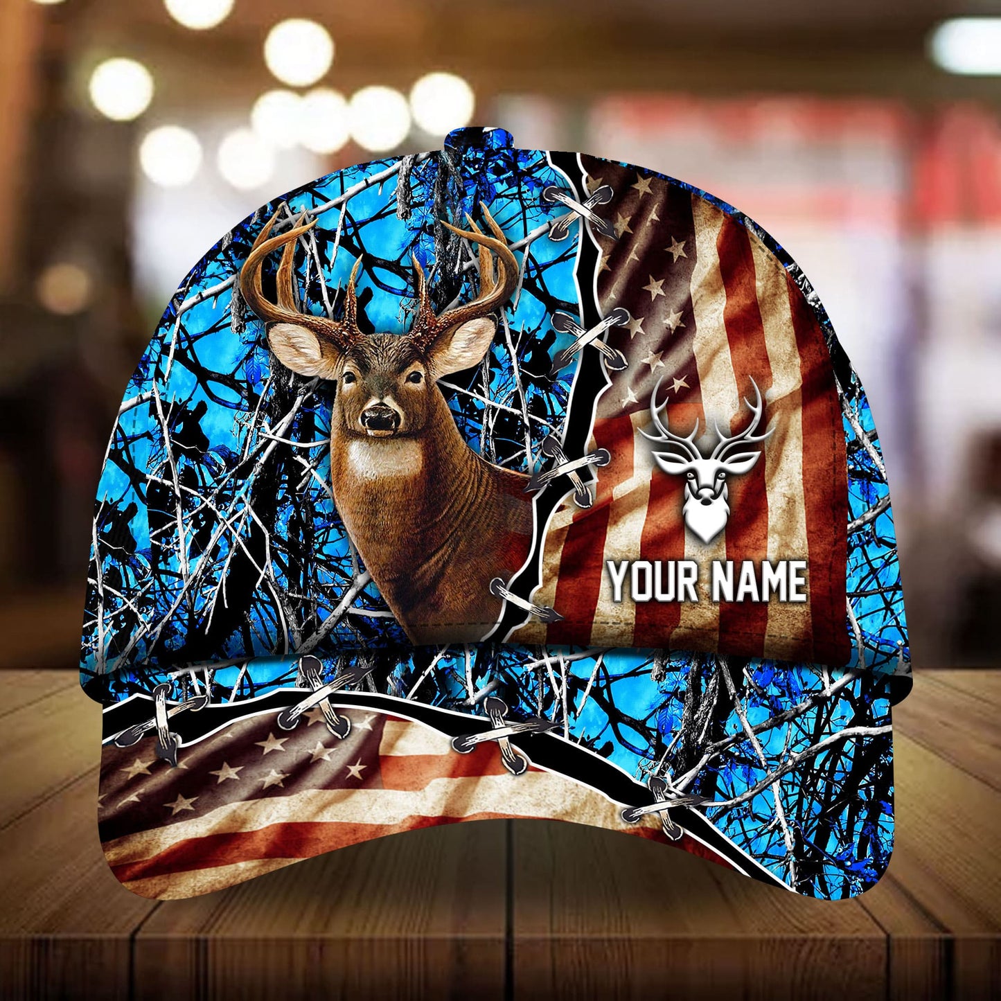 Old US Flag Deer Hunting Personalized Classic Cap For Everyday Outfits Coastal Travel And Gift Giving