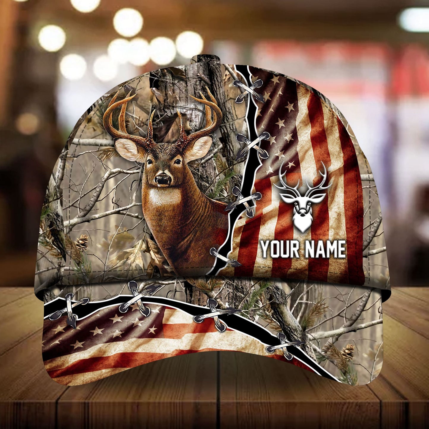 Old US Flag Deer Hunting Personalized Classic Cap For Everyday Outfits Coastal Travel And Gift Giving