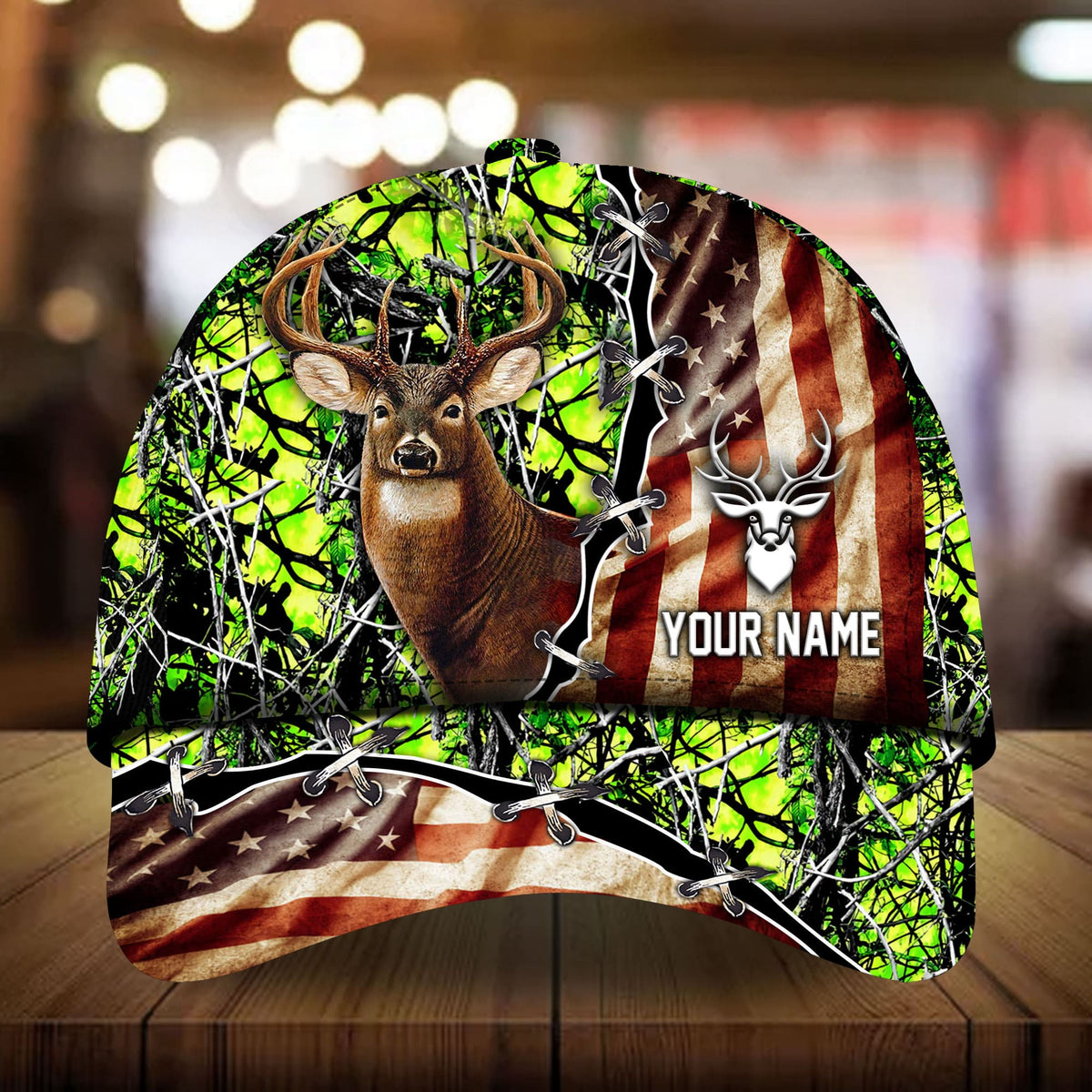 Old US Flag Deer Hunting Personalized Classic Cap For Everyday Outfits Coastal Travel And Gift Giving