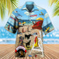 Dog Lifeguard Beach Fun Illustration Hawaiian Shirt Pattern Detail For Summer Holidays And Outdoor Fun