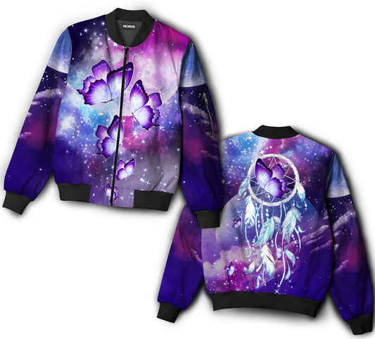 Butterfly and dreamcatcher - Bomber jacket - BOMJ06NVC010921-Owls Matrix