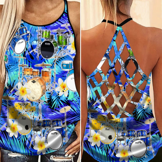 Drums Is My Soul Hollow Tank Top For Yoga Practice And Vacation Outfits