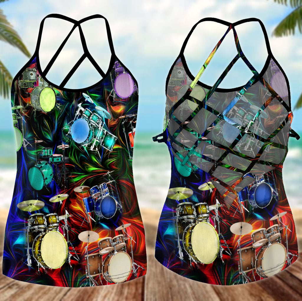 Drums Is My Soul Hollow Tank Top For Yoga Workouts And Casual Wear