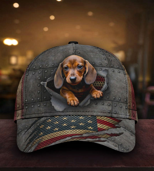 Dachshund America Flag Dog Lover Classic Cap For Outdoor Travel Parties And Thoughtful Holiday Gifting
