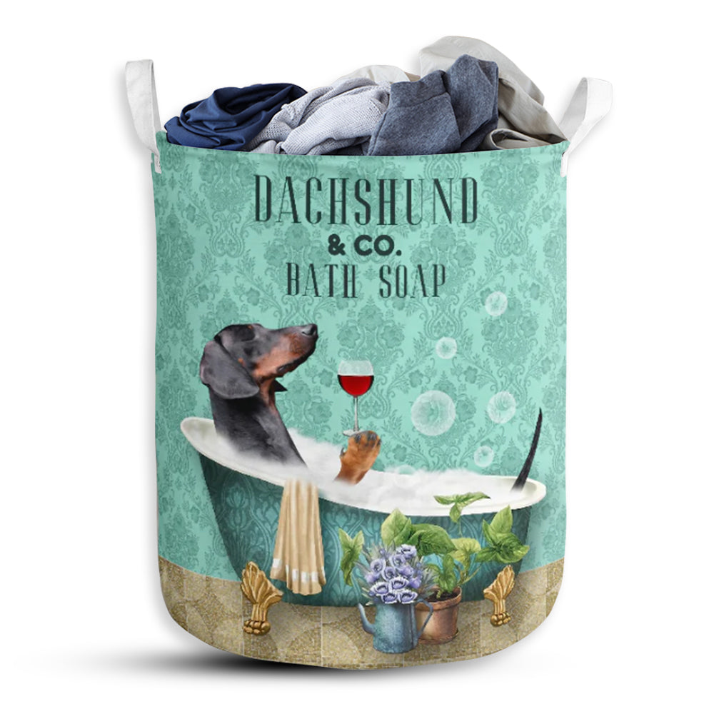 Dachshund And Bath Soap Laundry Basket For Bathroom Bedroom Storage
