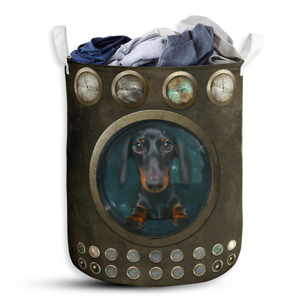 Dachshund And Broken Hole Laundry Basket For Bathroom Bedroom Storage