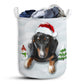 Dachshund And Snow Merry Christmas Laundry Basket For Bathroom Bedroom Storage