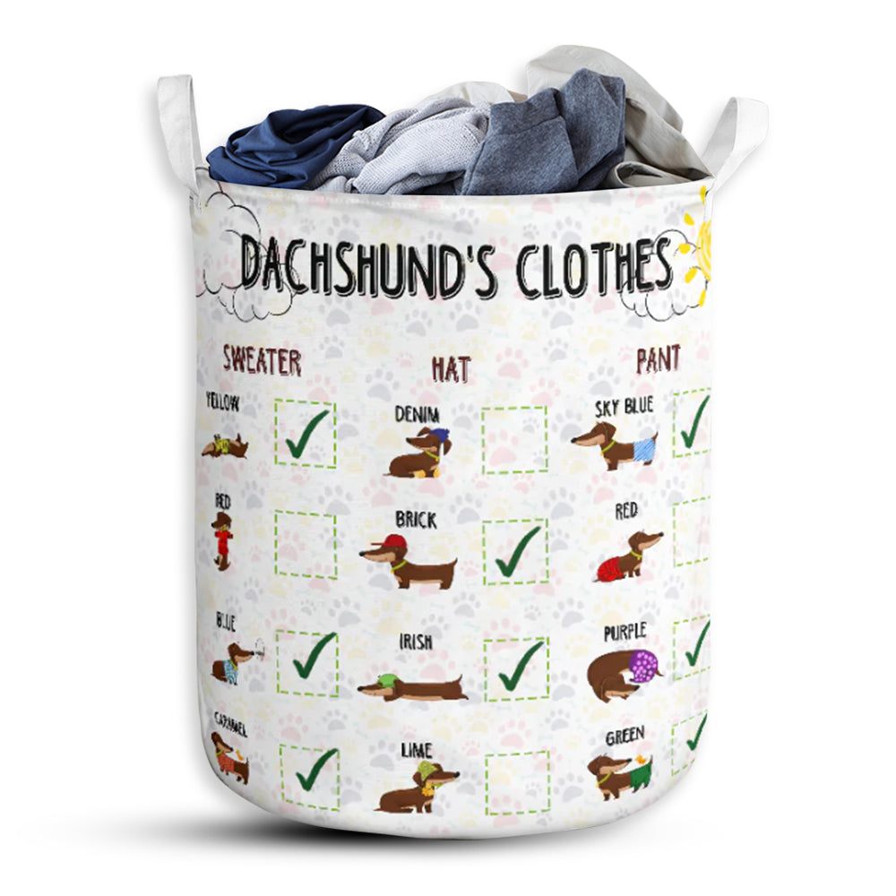 Dachshund Clothes Laundry Basket For Bathroom Bedroom Storage
