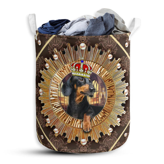 Dachshund Crown Royal Laundry Basket For Bathroom Bedroom Storage