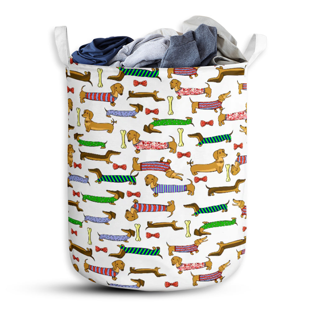 Dachshund Cute Pattern Laundry Basket For Bathroom Bedroom Storage