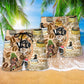 Dachshund Life Coffee Lover Beach Shorts Artwork Detail For Tropical Travel And Everyday Wear